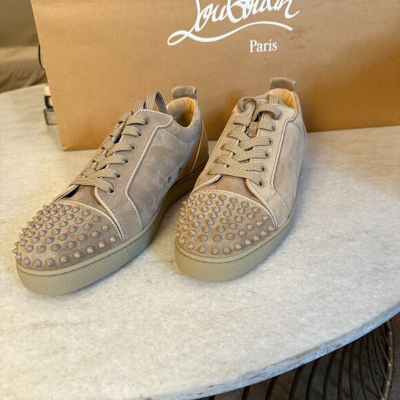 Christian Louboutin 3160934 Brown Suede Louis Jr. Spikes Orlato Sneaker, 45.5 46 - Picture 8 of 15
